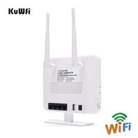 Router KuWFi 4G Karta SIM 300 Mb / s Odblokowany router bezprzewodowy 4G CPE 150 Mb / s Mobilny punkt dostępu Wi-Fi CAT4 z gniazdem karty SIM 4 porty LAN 3